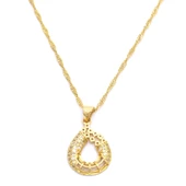 Çelik Kolye, Su Damla Kolye, Altın Kaplama Kadın Kolye KLY-316 thumbnail 1