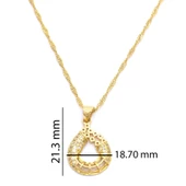 Çelik Kolye, Su Damla Kolye, Altın Kaplama Kadın Kolye KLY-316 thumbnail 4