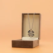 316L Çelik Büyük Yonca Kadın Kolye KLY-459 thumbnail 4