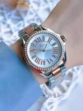 Ferro Çelik Kordonlu Gümüş/Rose Kararmaz Renk Atmaz 3 Atm  Özel Tasarım Kadın Kol Saati BF51336-E thumbnail 1