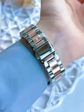 Ferro Çelik Kordonlu Gümüş/Rose Kararmaz Renk Atmaz 3 Atm  Özel Tasarım Kadın Kol Saati BF51336-E thumbnail 3