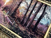 Sonbaharın Yolculuğu Adlı İran Tebriz Halı Tablo 126x76cm - Duvar Halı Kilim Tablo thumbnail 4