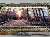 Sonbaharın Yolculuğu Adlı İran Tebriz Halı Tablo 126x76cm - Duvar Halı Kilim Tablo thumbnail 7