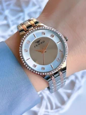 Ferro Çelik Kordonlu Gümüş/Rose Kararmaz Renk Atmaz 3 Atm  Özel Tasarım Kadın Kol Saati BFL2146-X1 thumbnail 1