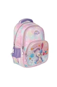Kız Çocuk Kabartmalı Figürlü ve Pullu 3'lü Takım İlkokul Sırt Çantası Beslenme ve Kalemlikli SYG1370-Tavşan thumbnail 4