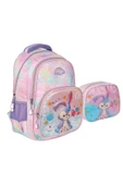 Kız Çocuk Kabartmalı Figürlü ve Pullu 3'lü Takım İlkokul Sırt Çantası Beslenme ve Kalemlikli SYG1370-Tavşan thumbnail 2