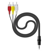PrimeX PX-4824 3.5 mm Stereo To 3 Rca Dişi Tos Çevirici Dönüştürücü Ses/Görüntü Kablosu, 3.5mm to Rca Görüntü Aktarıcı - 1