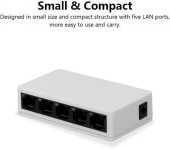 Ethernet Rj45 Çoklayıcı Dağıtıcı 5 Port Masaüstü Switch Hub Network Ağ Anahtarı 10/100MBPS - 4