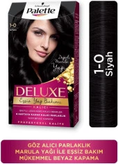 Palette Deluxe Kalıcı Renkler Saç Boyası 1-0 Siyah thumbnail 1