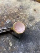 Güneş Taşı Serisi Yuarlak Kedi Gözü Taşlı El İşi Kadın Yüzük Ayarlanabilir - 4