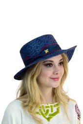 Kelebek armalı şerit hasır şapka 1430 thumbnail 1