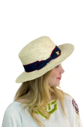 Kelebek armalı şerit hasır şapka 1430 thumbnail 6