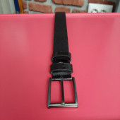 Erkek Kemer 3,5 Cm. Düz Siyah Hakiki Deri (Vejetal Dana Derisi) Gvn-0055 - 4