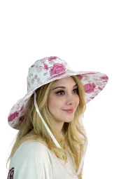 Çiçek Desenli Kadın Bermuda Şapka 1454 thumbnail 4