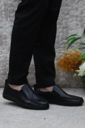 Bulldozer 241051 Siyah Rahat Yumuşak Hakiki Deri Erkek Ayakkabı thumbnail 2