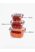 Master Dikdörtgen Saklama Seti 3'lü 550-1000-1800 Ml Royaleks-30866 - 1