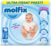 Molfix Bebek Bezi Beden:3 (4-9Kg) Midi 324 Adet Aylık Ultra Fırsat Pk thumbnail 2