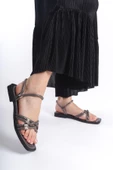 MİA026-1502 Günlük Kadın Siyah Sim Tatil Sandaleti thumbnail 6