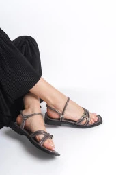 MİA026-1502 Günlük Kadın Platin Tatil Sandaleti thumbnail 3