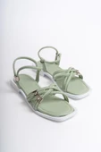 MİA026-1502 Günlük Kadın Yeşil Tatil Sandaleti thumbnail 3