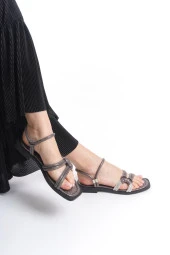 MİA026-1501 Günlük Kadın Platin Tatil Sandaleti thumbnail 4