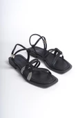 MİA026-1501 Günlük Kadın Siyah Sim Tatil Sandaleti thumbnail 3