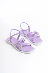 MİA026-1501 Günlük Kadın Mor Tatil Sandaleti thumbnail 2