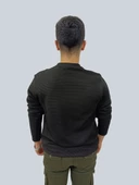 Erkek Ottoman Uzun Kol Siyah Sweatshirt thumbnail 3