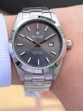 Wesse Çelik Kordon Takvimli Kadran Kararma Renk Atma Yapmaz 5 Atm Erkek Kol Saati EWWG209201 thumbnail 2