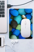 SonicTouch Mavi Taş Desenli Kaydırmaz Gaming Oyuncu Masaüstü Dikişsiz Mouse Pad/Ped (Mouse Altlığı) 17x21cm - 3