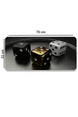 SonicTouch Siyah Beyaz Altın Zar Desenli Kaymaz Gaming Oyuncu Masaüstü Dikişsiz Klavye Mouse Pad 32x70Cm - 2