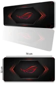 SonicTouch Asus ROG Republic OF Gamers Kırmızı Kaymaz Gaming Oyuncu Masaüstü Dikişsiz Klavye Mouse Pad 32x70Cm thumbnail 1