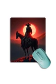 SonicTouch Gün Batımı Kovboy Temalı Kaydırmaz Gaming Oyuncu Dikişsiz Siyah Mouse Pad/Ped 17x21cm - 1