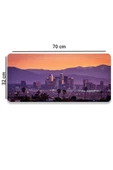 SonicTouch Metropol Gün Batımı Temalı Kaymaz Gaming Oyuncu Masaüstü Dikişsiz Klavye Mouse Pad 32x70Cm - 2