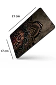 SonicTouch Mandala Desenli Kahverengi Çiçekli Kaydırmaz Gaming Oyuncu Dikişsiz Mouse Pad/Ped 17x21cm - 2