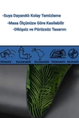 SonicTouch Tropikal Palmiye Yaprağı Kaymaz Deri Dikişsiz Silinebilir Yıkanabilir Yeşil Masa Matı Pad 70x140cm - 5