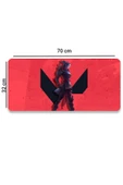 SonicTouch Kırmızı Siyah V-Max Kaymaz Gaming Oyuncu Masaüstü Dikişsiz Klavye Mouse Pad 32x70Cm - 2