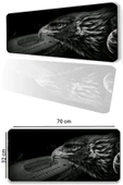 SonicTouch Kara Kartal Kaymaz Gaming Oyuncu Masaüstü Dikişsiz Siyah Beyaz Klavye Mouse Pad 32x70Cm - 1