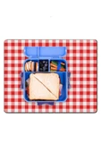MAtGo School Kırmızı Pöti Kareli Sıvı Geçirmez Beslenme Matı Kaymaz Yıkanabilir Okul Yemek Pad 35x45cm - 1