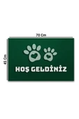 Valerine Life Veteriner Kliniği Yeşil Renk Hoş Geldiniz Pet Shop Kapı Önü Paspası 45x70cm - 2