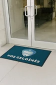 Valerine Life Diş Kliniği Turkuaz Renk Hoş Geldiniz Welcome Diş Doktoru Kapı Önü Paspası 45x70cm thumbnail 1