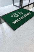 Valerine Life Veteriner Kliniği Yeşil Renk Hoş Geldiniz Pet Shop Kapı Önü Paspası 45x70cm - 1