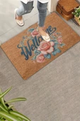 Valerine Life Sarmaşık Pembe Güller Welcome Kapı Önü Paspası 45x70cm thumbnail 1