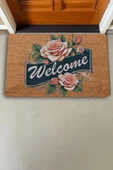 Valerine Life Pembe Gonca Gül Welcome Kapı Önü Paspası 45x70cm thumbnail 2