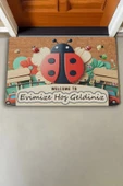 Valerine Life Uğur Böceği ve Kırmızı Vosvos Evimize Hoş Geldiniz Kapı Önü Paspası 45x70cm thumbnail 2