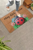 Valerine Life Uğur Böceği ve Papatyalı Welcome Kapı Önü Paspası 45x70cm thumbnail 1