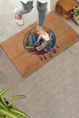 Valerine Life Tüy ve Kuş Çemberi Oyma Yazılı Welcome Kapı Önü Paspası 45x70cm - 5
