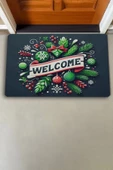 Valerine Life Noel Yılbaşı Topları ve Yeşil Yapraklar Welcome Kapı Önü Paspası 45x70cm thumbnail 2