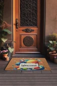 Valerine Life Gezegen ve Roket Temalı Welcome Kapı Önü Paspası 45x70cm thumbnail 3