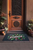Valerine Life Noel Yılbaşı Topları ve Yeşil Yapraklar Welcome Kapı Önü Paspası 45x70cm thumbnail 3